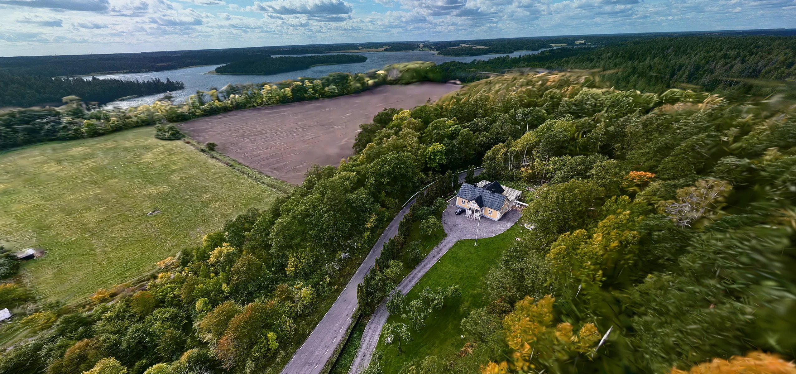 Skadevi Herrgård från ovan